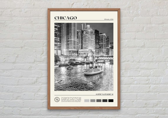 Chicago Black And White Photo Poster Print