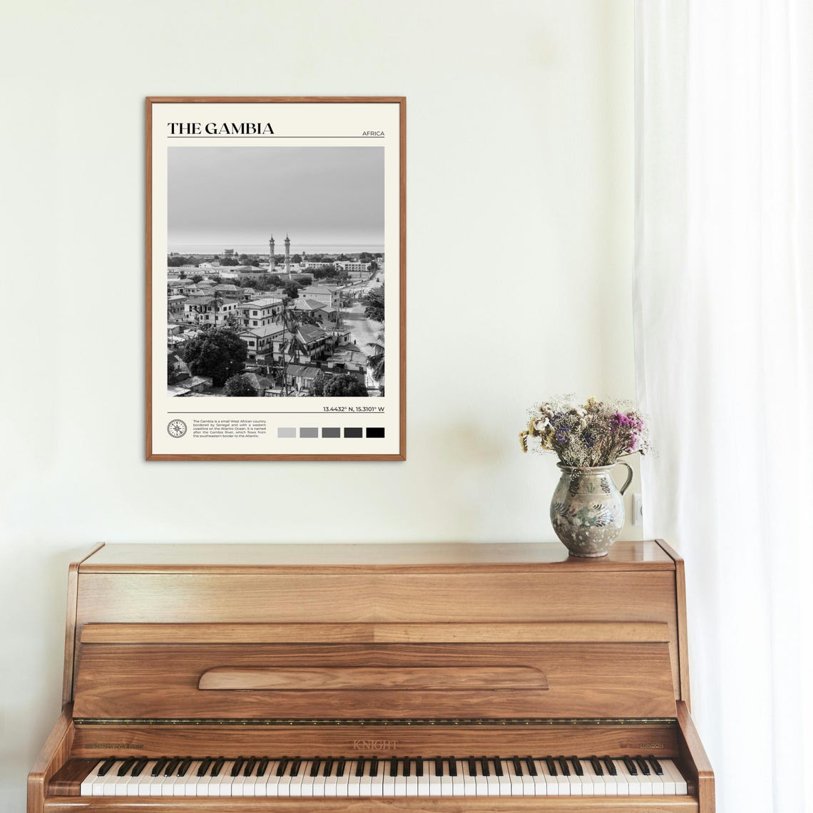 Black And White The Gambia Print The Gambia Wall Art The Gambia Poster The Gambia Photo The Gambia Poster Print Africa - Image 2