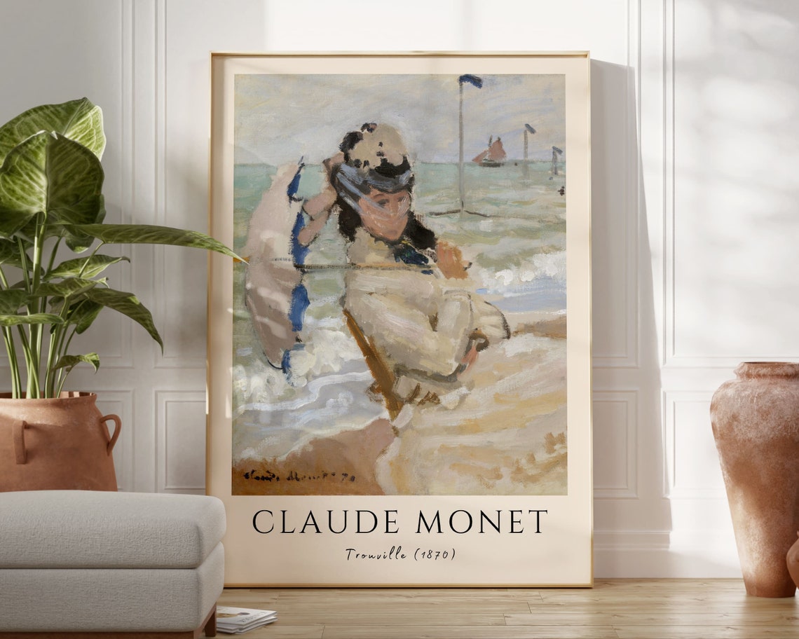 Claude Monet Trouville 1870 Woman on the Beach Impressionist Poster - Image 2