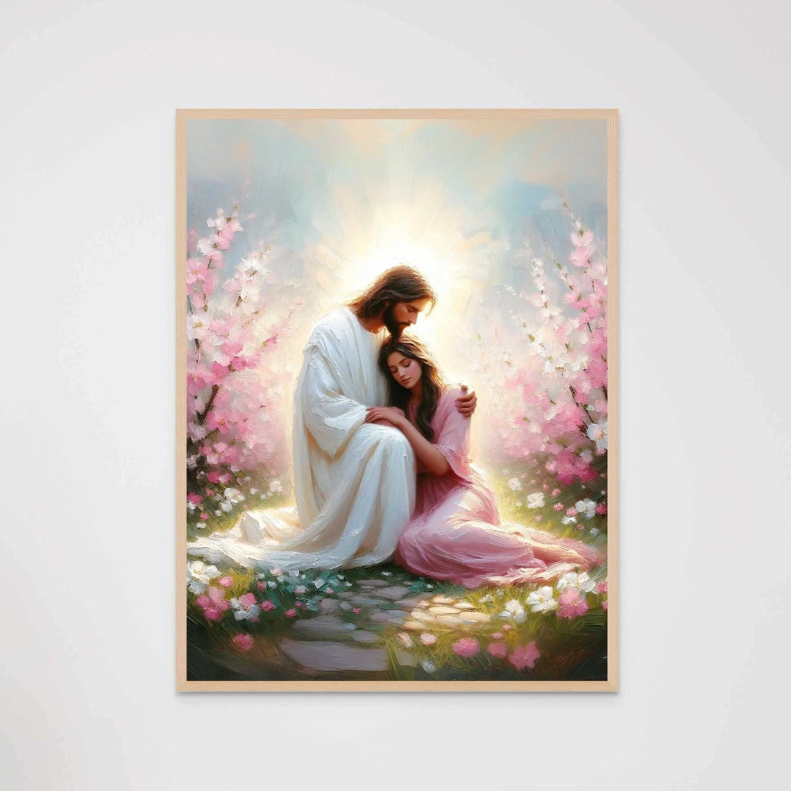 Nature And Love Christian Wall Art Jesus With Woman Picture Of Jesus Art Lds Bible Painting Modern Christian Art For Women