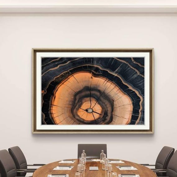 Tree Ring Abstract Art Print Boho Nature Decor