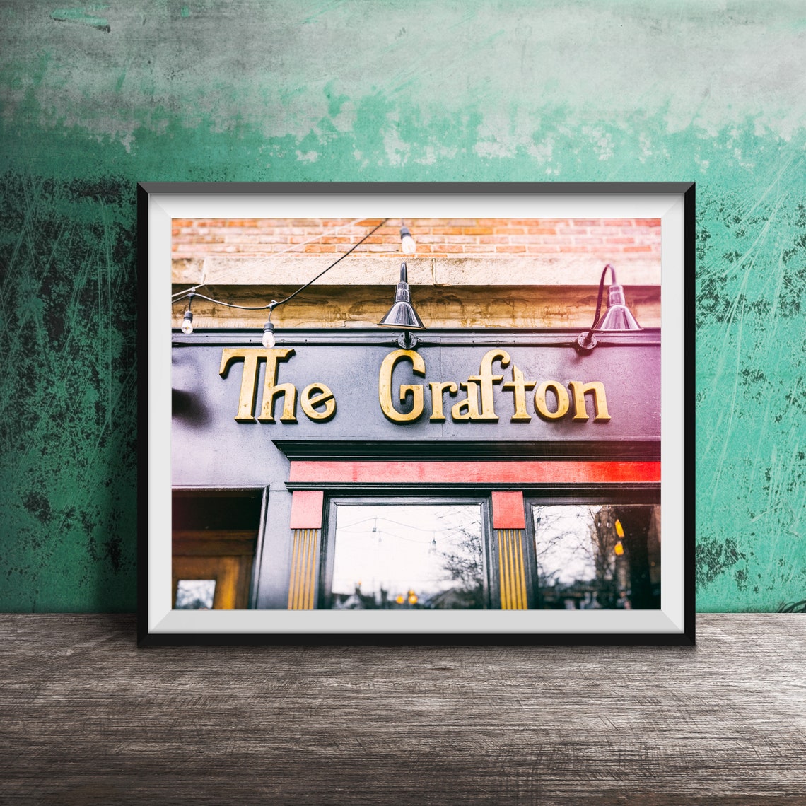 The Grafton Irish Pub Storefront Sign Chicago Lincoln Square Poster