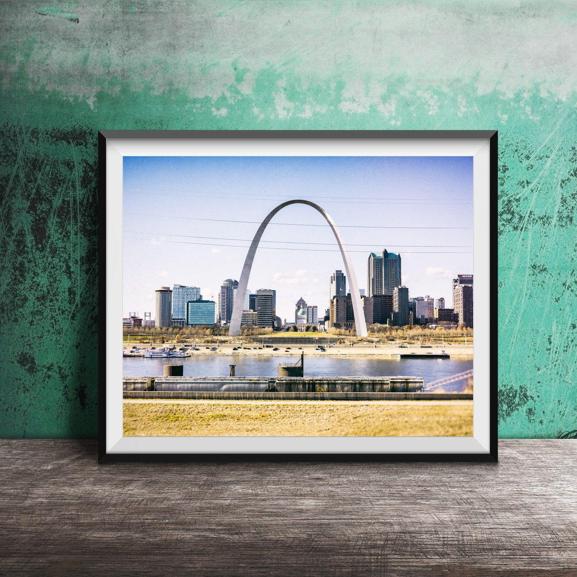 St Louis Gateway Arch Skyline Mississippi River Cityscape Poster