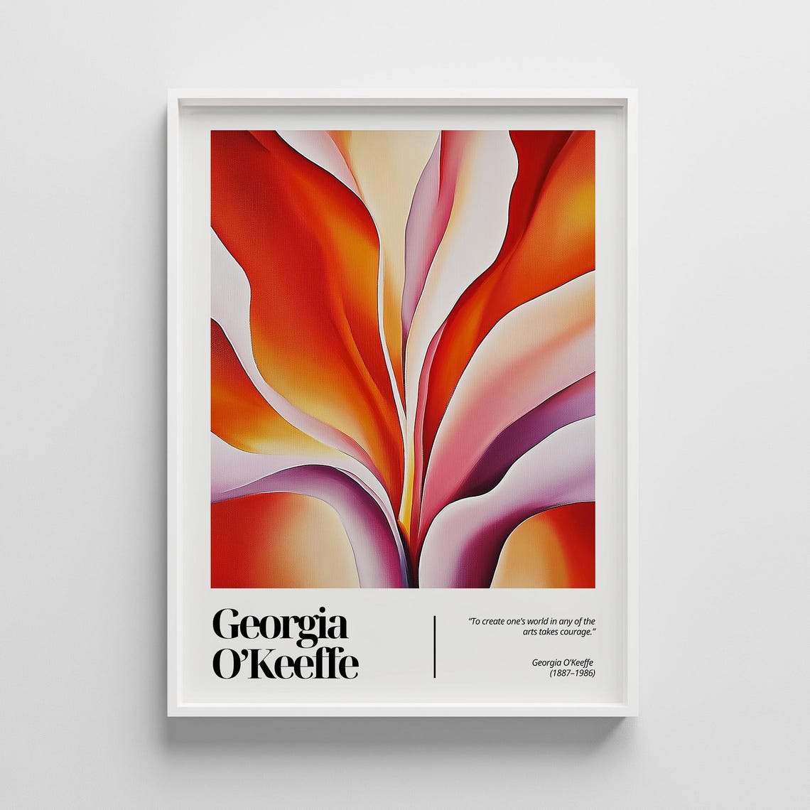 Georgia Okeeffe Red Canna Flower Print Modern Botanical Art