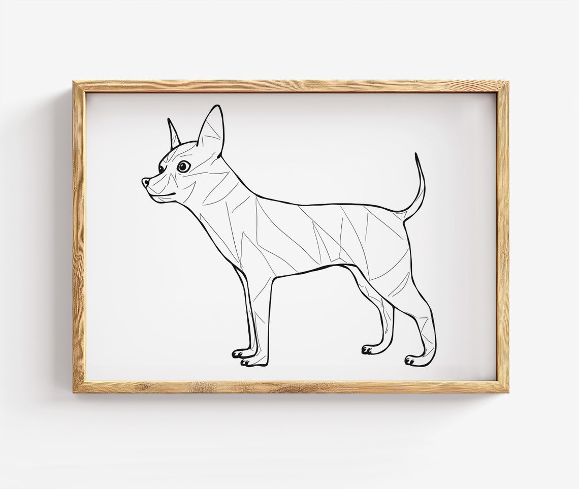Chihuahua Line Art Print Abstract Dog Wall Decor