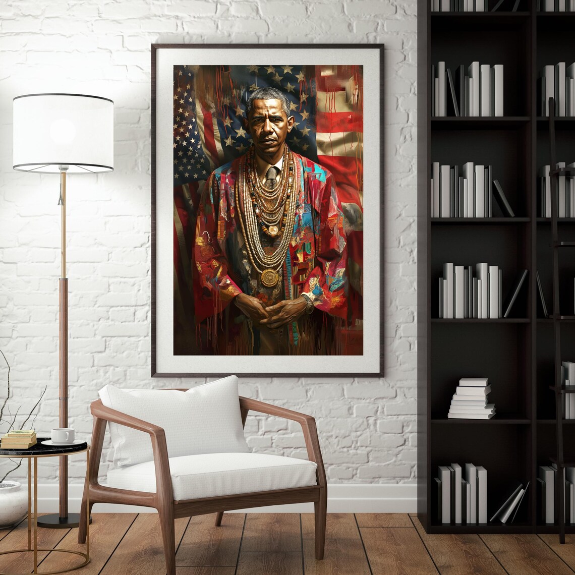 Barack Obama Oil-Painting Style Art Print - Image 2