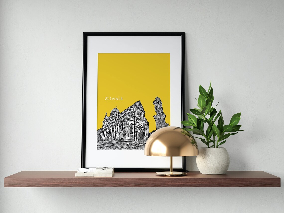 Croatia Print, Sibenik Skyline Travel Poster - Image 3