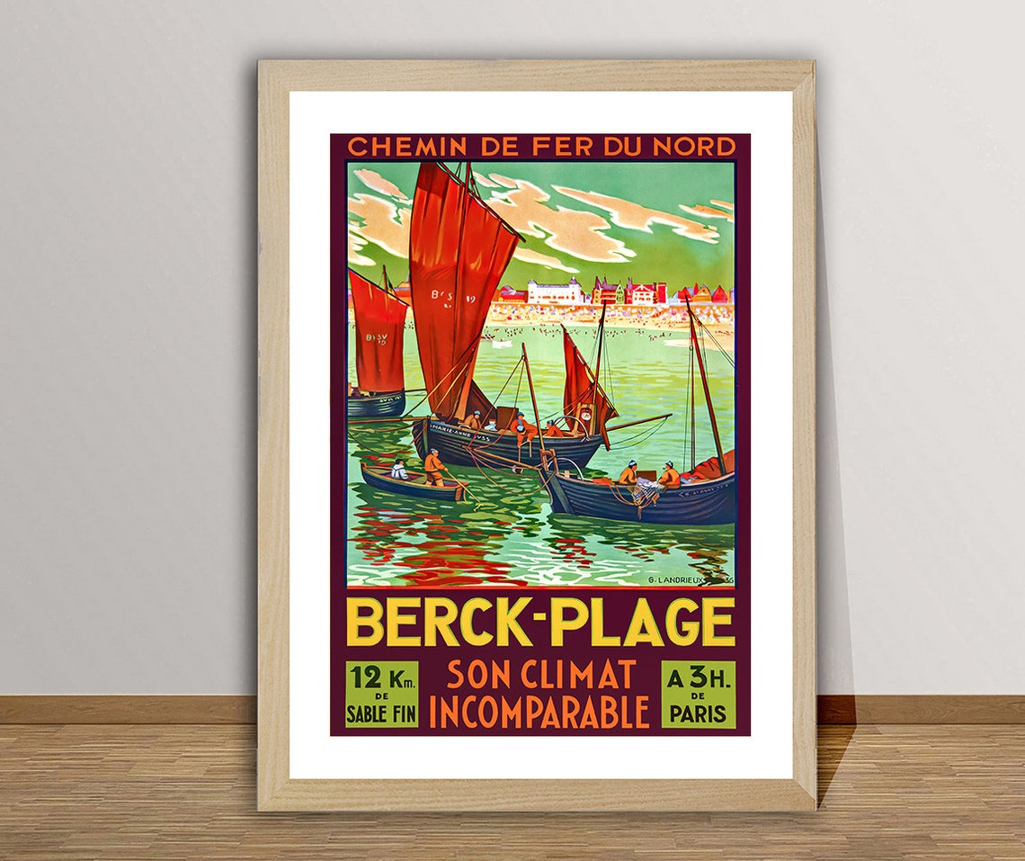 Berck Plage Chemin de Fer du Nord French Railway Beach Poster