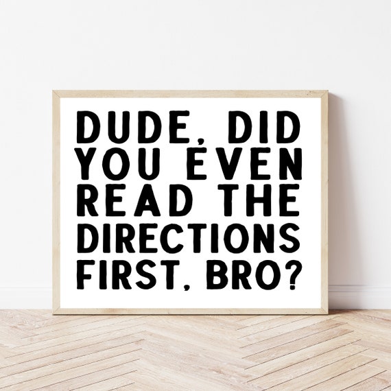 Read The Directions Math Class Poster Print