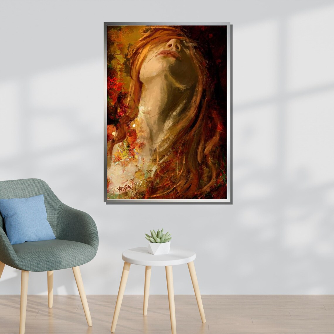 Sensual Expression Portrait, Abstract Wall Art Print - Image 3