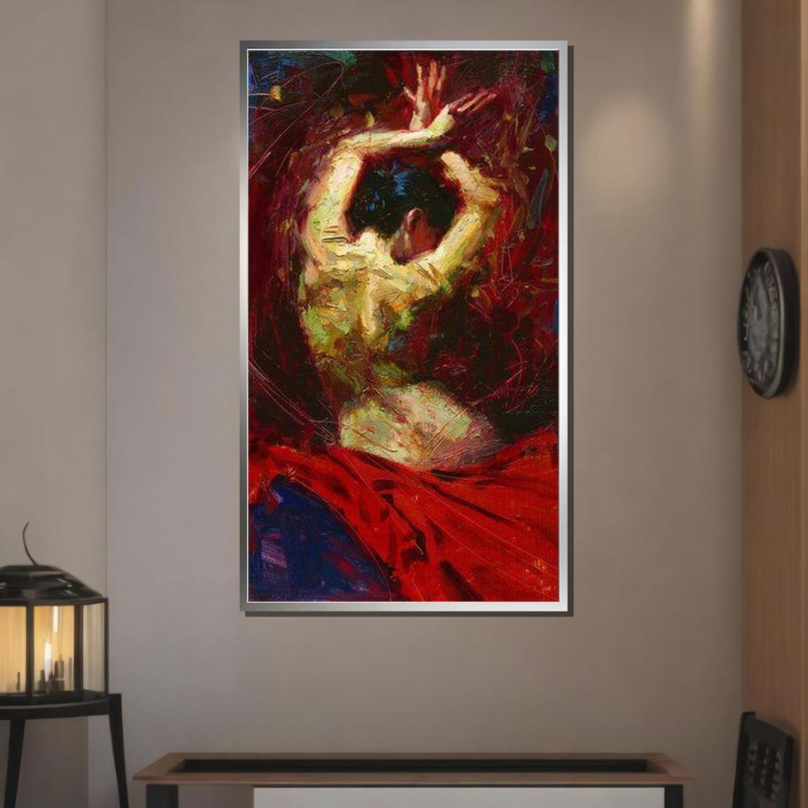 Sensual Nude Art Erotic Back Portrait Passionate Figure Painting Wall Art Design Ready To Hang - Image 3