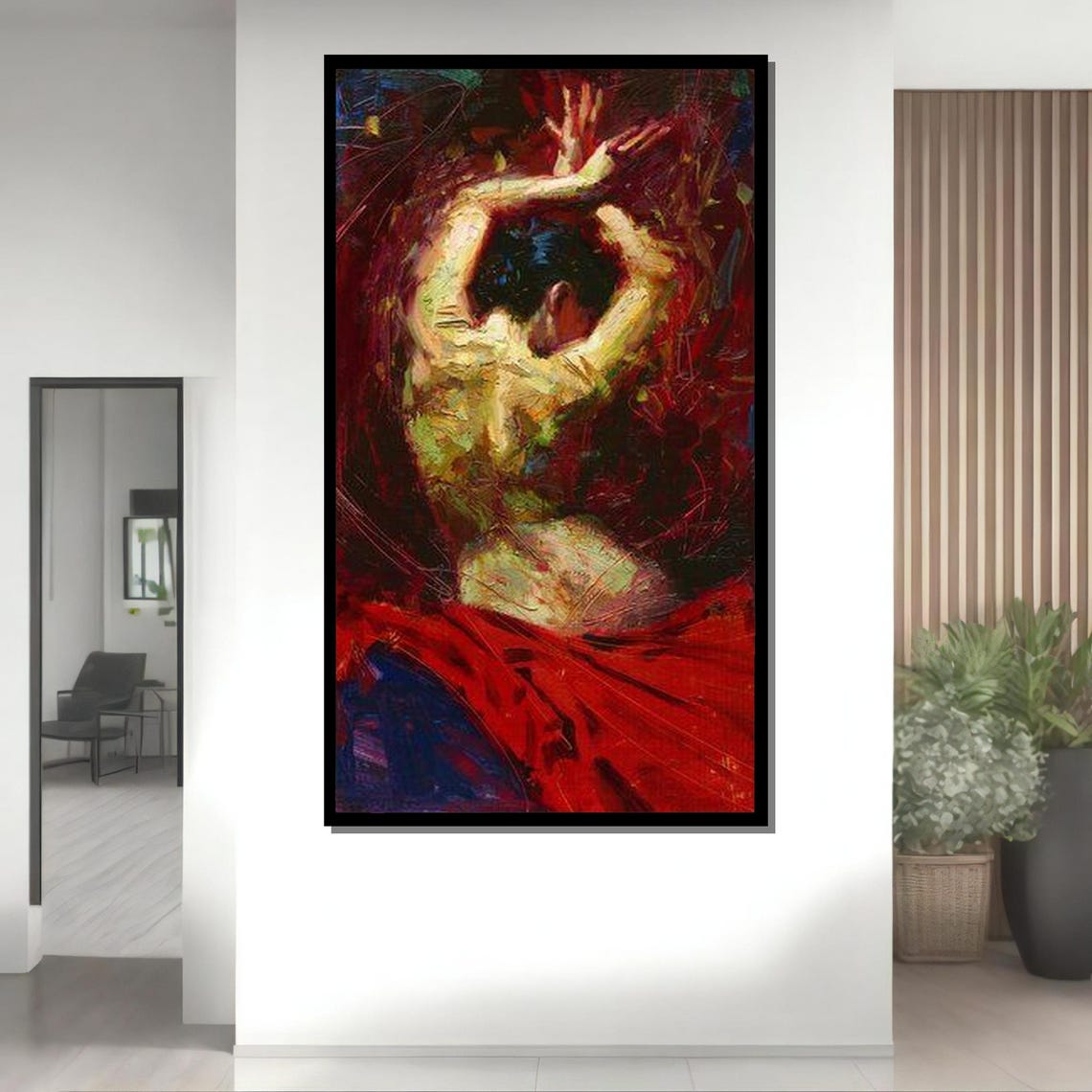Sensual Nude Art Erotic Back Portrait Passionate Figure Painting Wall Art Design Ready To Hang - Image 4