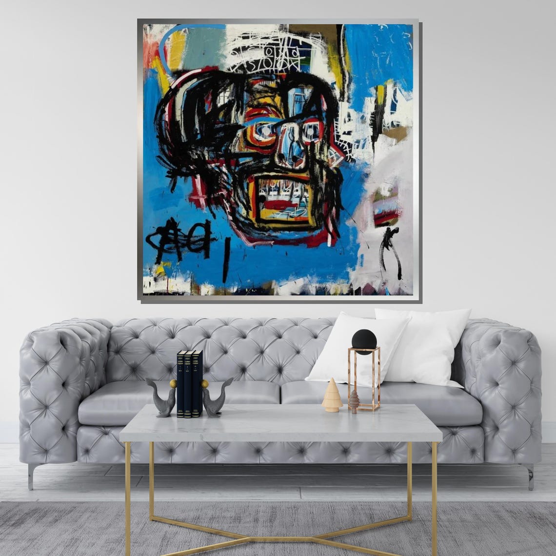 Basquiat Skull Art Print Jean Michel Basquiat Abstract Expressionist Art Modern Urban Wall Decor Ready To Hang - Image 3