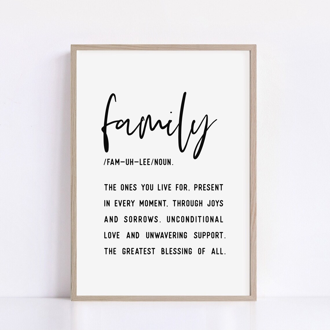 Family Dictionary Definition Heartfelt Home Wall Quote Poster - Image 2