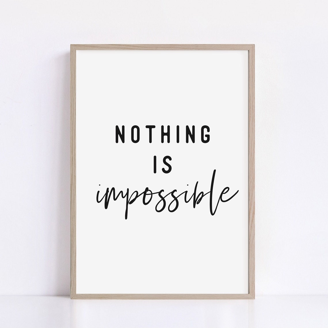 Nothing Is Impossible Quote Print Motivational Wall Art Positive Vibes Poster Printable Quotes Motivation Wall Decor - Image 3