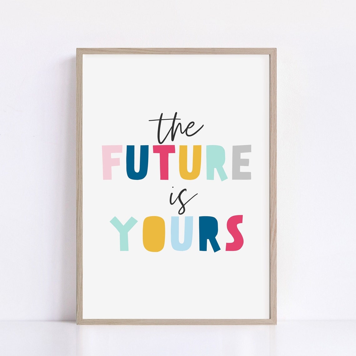 The Future Is Yours Colorful Kids Motivational Typography Poster - Image 2