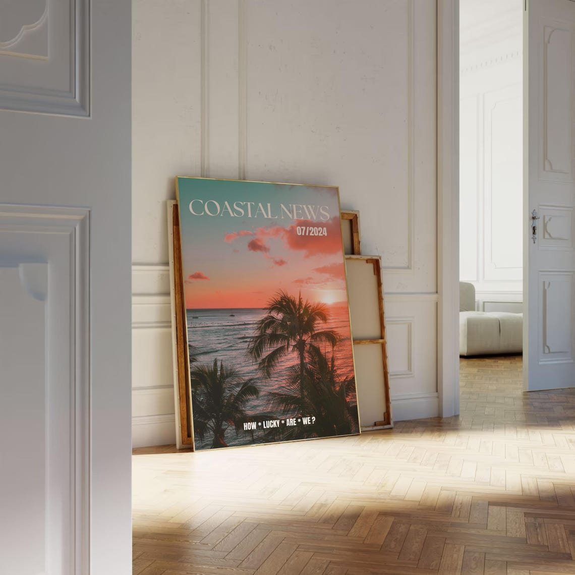 Coastal News Sunset Palm Trees July 2024 Magazine Cover Poster - Image 3