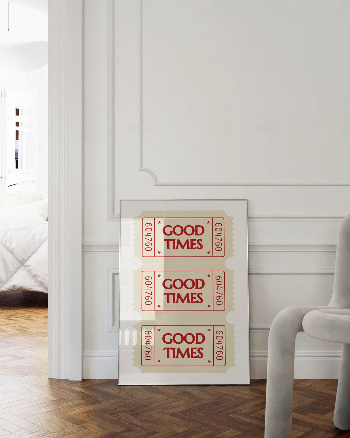 Good Times Red Retro Ticket Stub Vintage Typography Wall Poster - Image 4