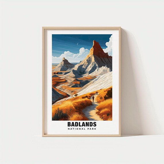 Badlands National Park Moonlit Pinnacles Hiking Trail Poster