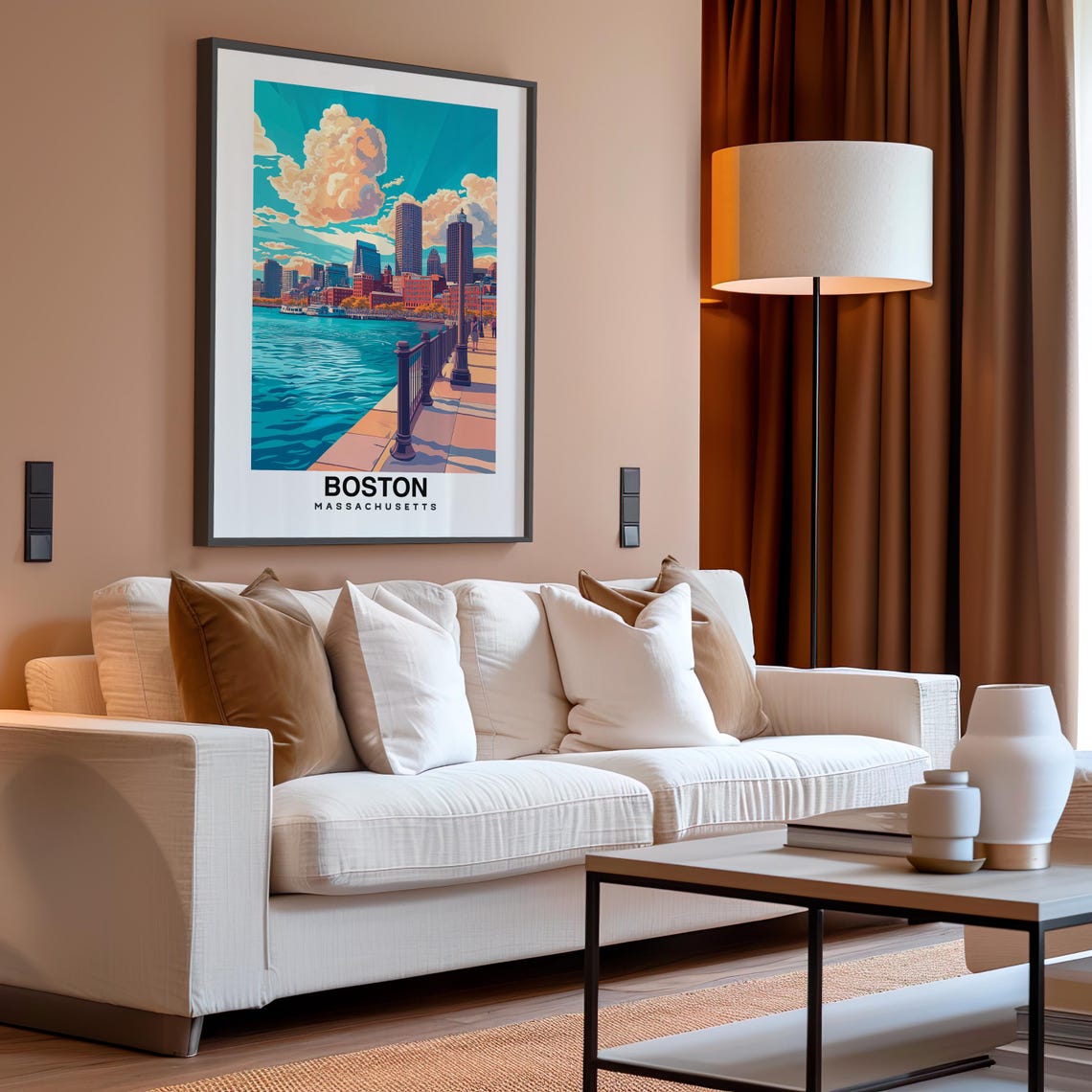 Boston Print Usa Poster Travel Wall Art Cityscape Print Massachusetts Poster Historic Art Urban Decor Scenic Print Travel Poster - Image 4