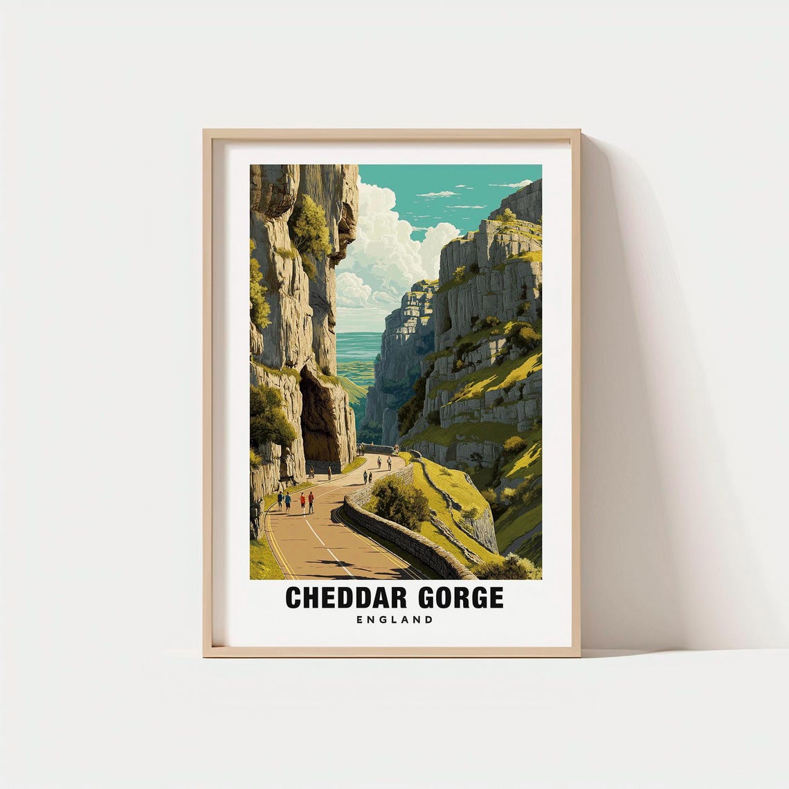 Cheddar Gorge England Rugged Cliffs Road Through the Gorge Poster
