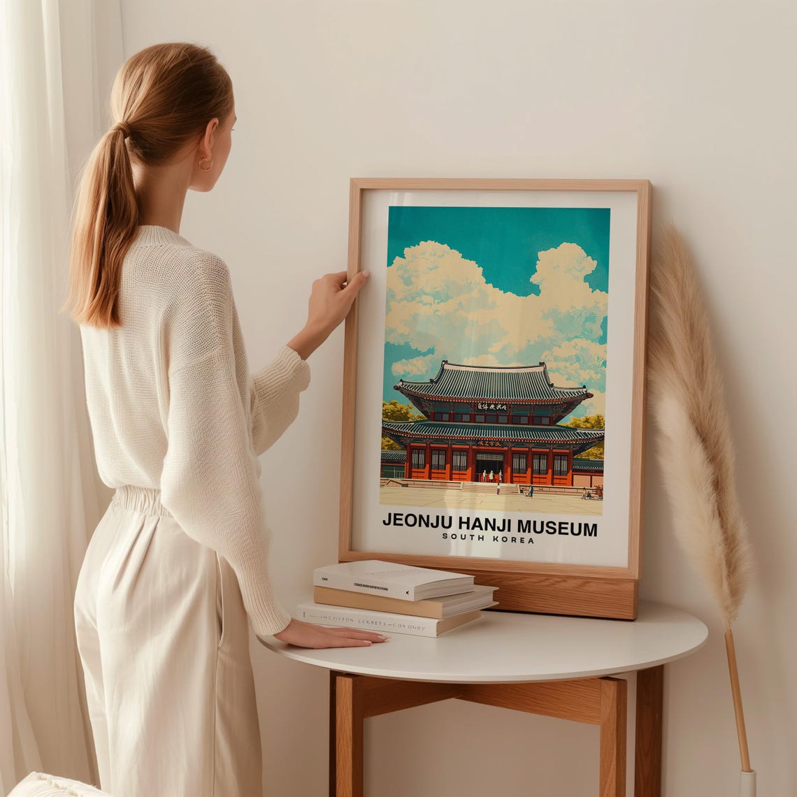 Jeonju Hanji Museum Print South Korea Poster Travel Wall Art Cultural Print Scenic Art Traditional Decor Paper Craft Landmark - Image 2