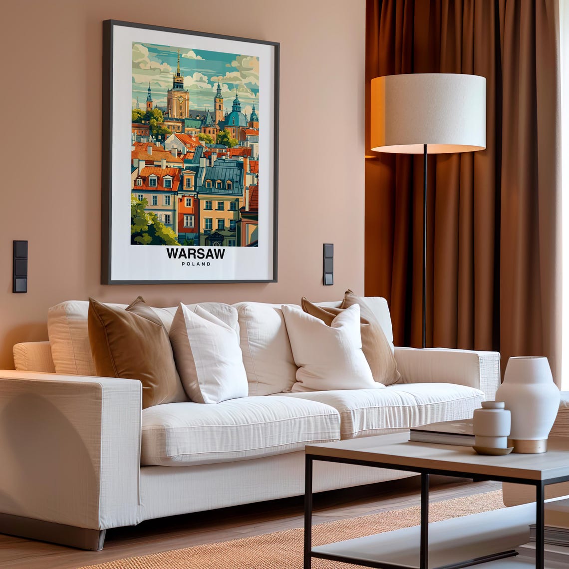 Warsaw Print Poland Poster Travel Wall Art Cityscape Print Scenic Art Historic Decor Europe Poster Urban Print Travel Poster - Image 4