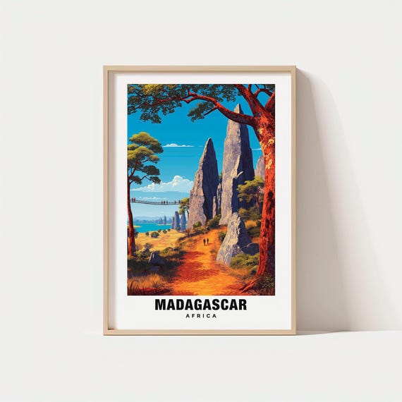 Madagascar Print Africa Poster Views Art Island Charm Beauty Unique Wildlife Scenic Landscape
