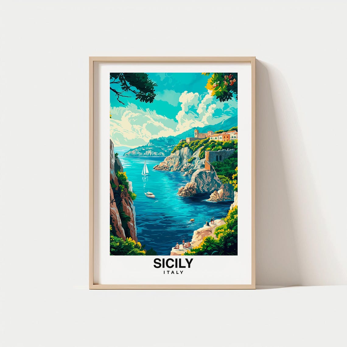 Sicily Travel Print Italy Travel Poster Sicily Travel Gift City Poster Italian Culture Sicily Poster