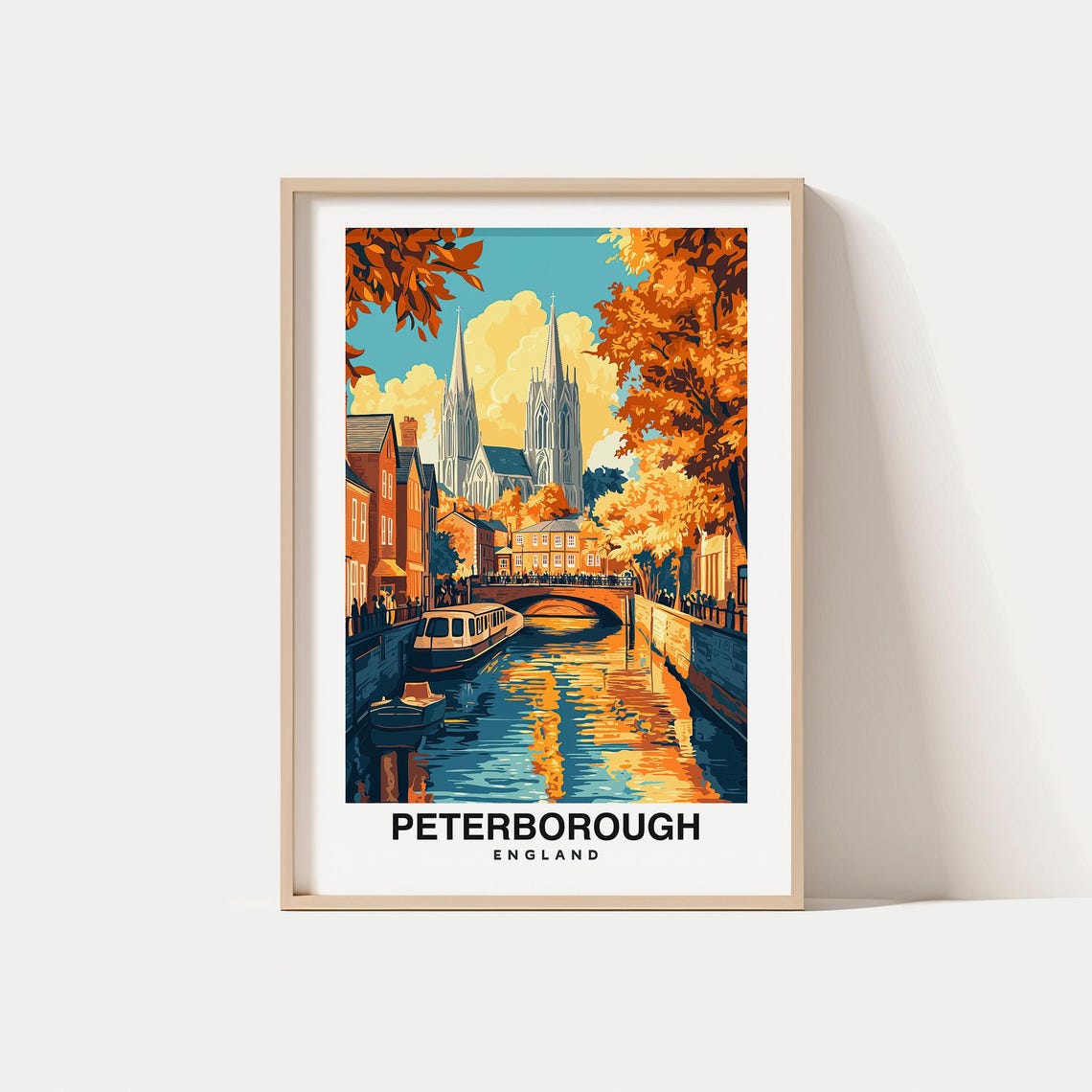 Peterborough United Kingdom Travel Print Wall Art Peterborough United Kingdom City Print Peterborough United Kingdom Travel Gift