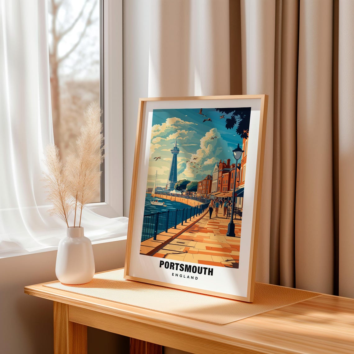 Portsmouth Print England Poster Portsmouth Views Portsmouth Harbour Portsmouth City England Charm Portsmouth Beauty Portsmouth Art - Image 3