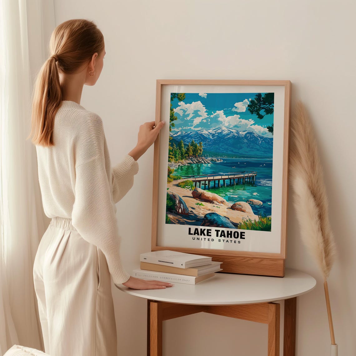 Lake Tahoe Print California Poster Lake Tahoe Views Tahoe Art California Charm Tahoe Beauty Lake Heritage Mountain Lake Tahoe Art - Image 2