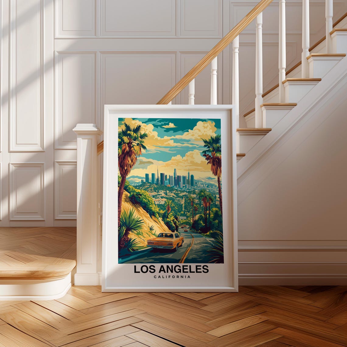 Los Angeles Print California Poster Travel Wall Art Cityscape Print Scenic Art Urban Decor Landmark Print Usa Poster Travel Poster