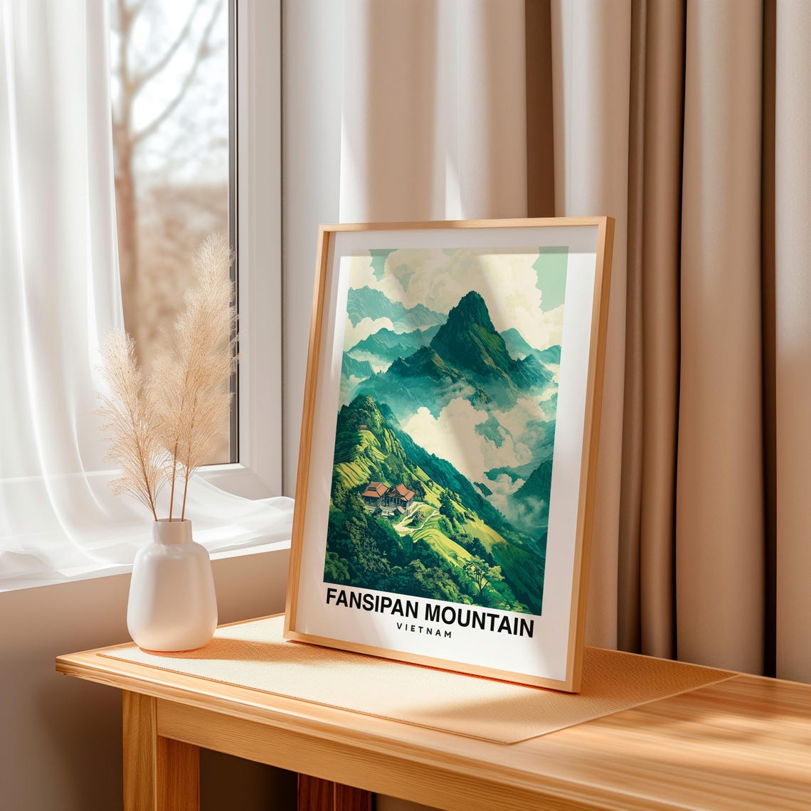 Fansipan Mountain Travel Print Wall Art Sapa Vietnam City Print Fansipan Mountain Travel Gift Fansipan Mountain Poster Travel Gift - Image 3