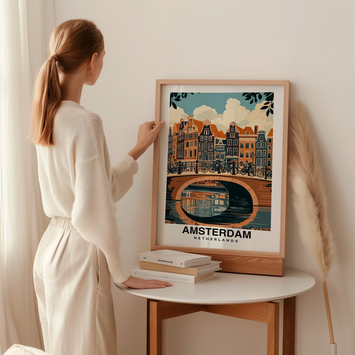 Amsterdam Print Netherlands Poster Travel Wall Art Cityscape Print Scenic Art Canal Decor Urban Print Dutch Landscape Travel Poster - Image 2