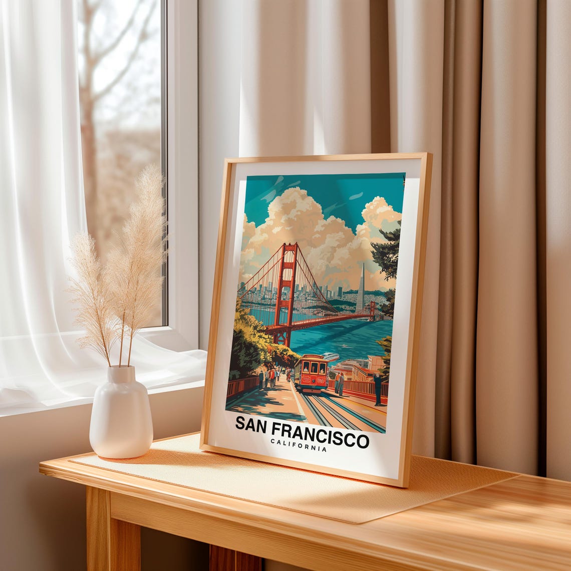 San Francisco Print Usa Poster Travel Wall Art Cityscape Print California Poster Scenic Art Urban Decor Travel Poster - Image 3