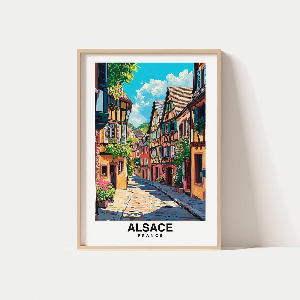 Alsace City Print Alsace Travel Poster France Travel Gift Alsace France Poster Alsace Gift French Culture Poster