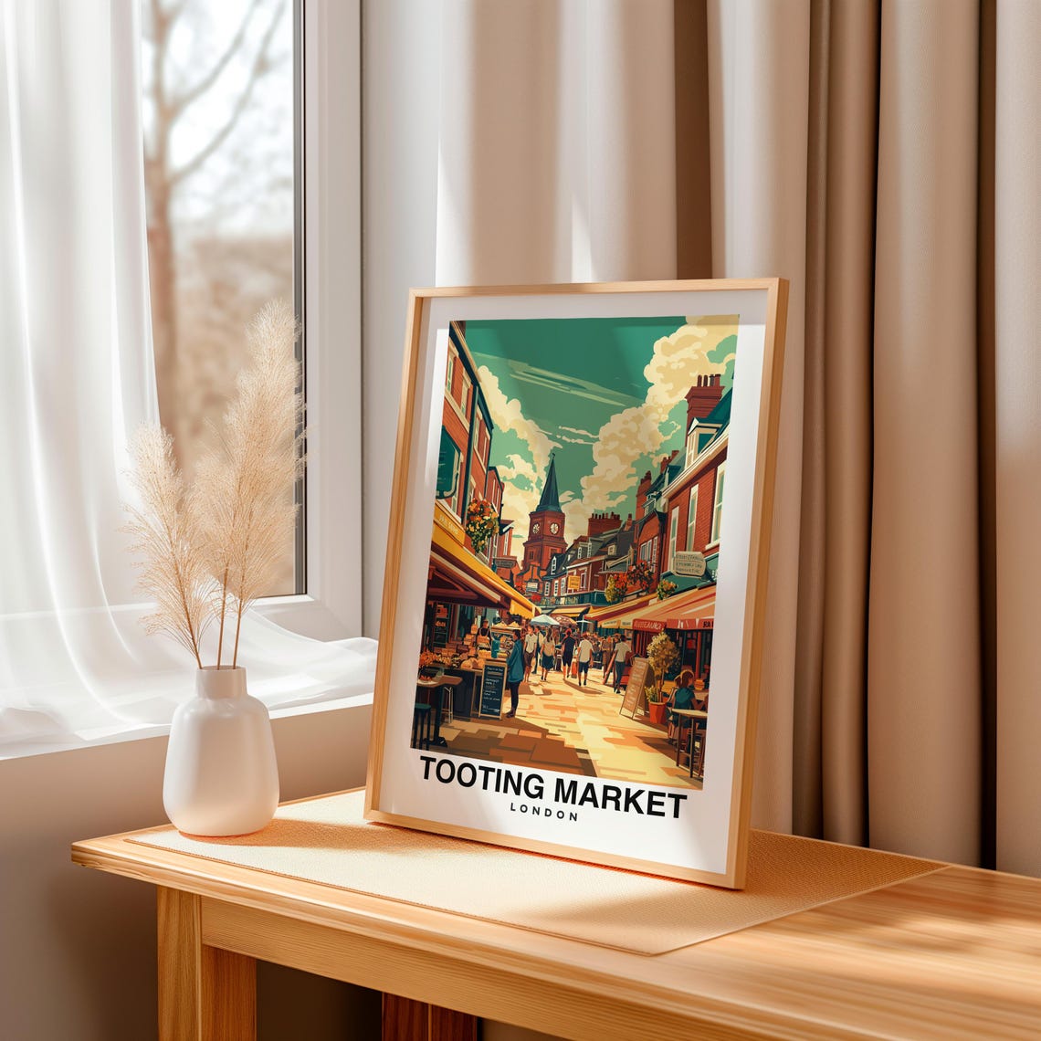 Tooting Market Print London Poster Travel Wall Art Market Print Uk Poster Urban Art Scenic Decor Street Print Travel Poster - Image 3
