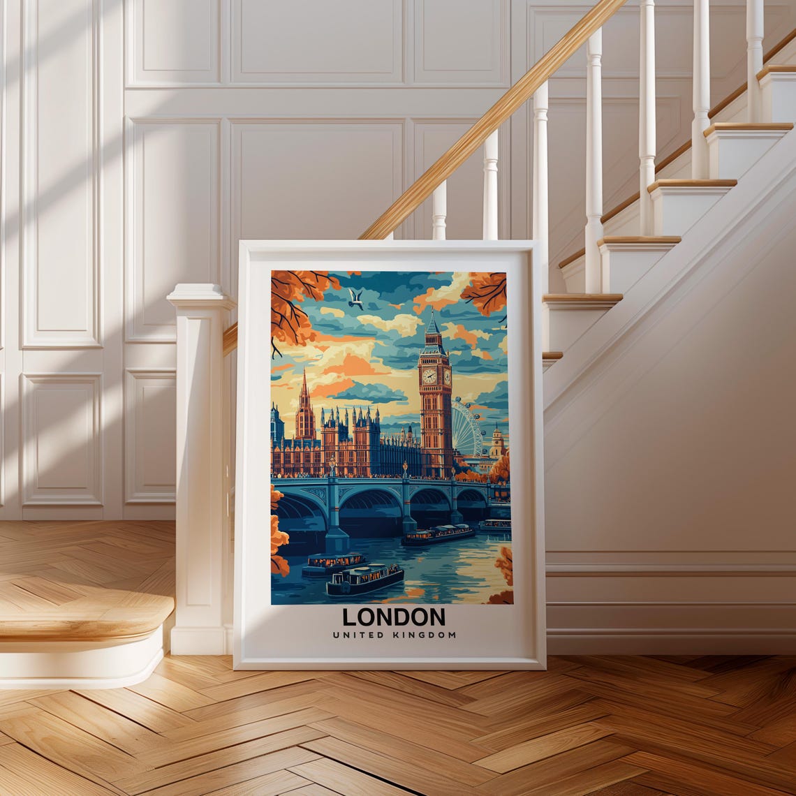 London Print England Poster Travel Wall Art Cityscape Print Uk Poster Urban Decor Scenic Art Historic Print Travel Poster
