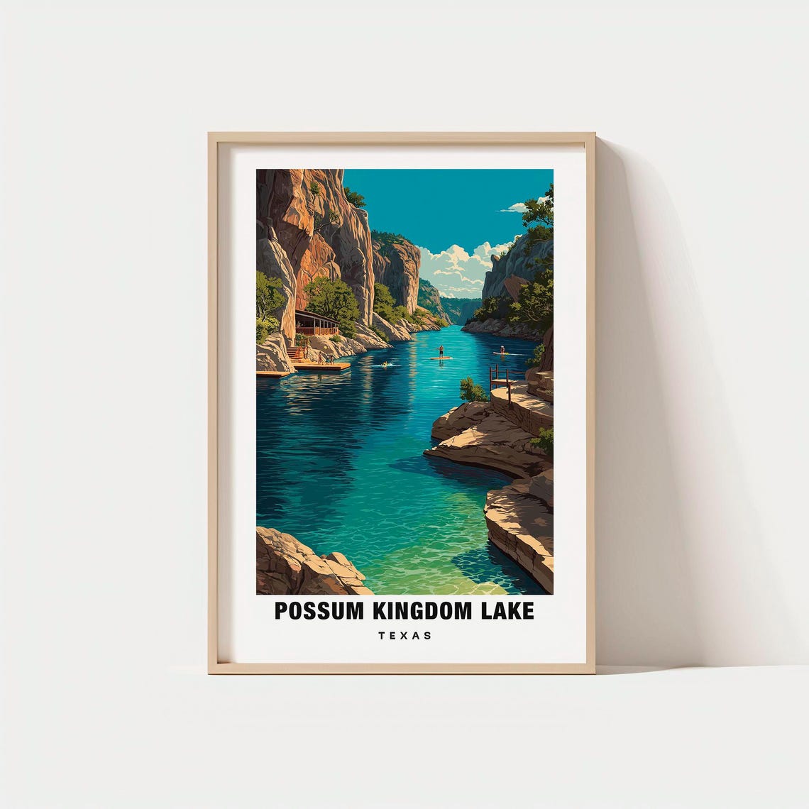 Possum Kingdom Lake Texas Cliff Canyon Turquoise Water Poster