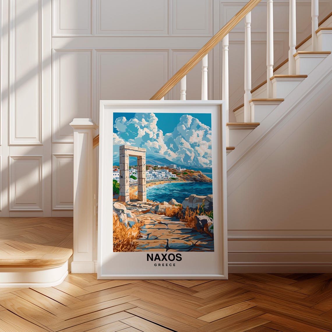 Naxos Naxos Travel Poster Greece City Skyline Naxos Poster Birthday Present Wedding Gift Greek Culture Naxos Art