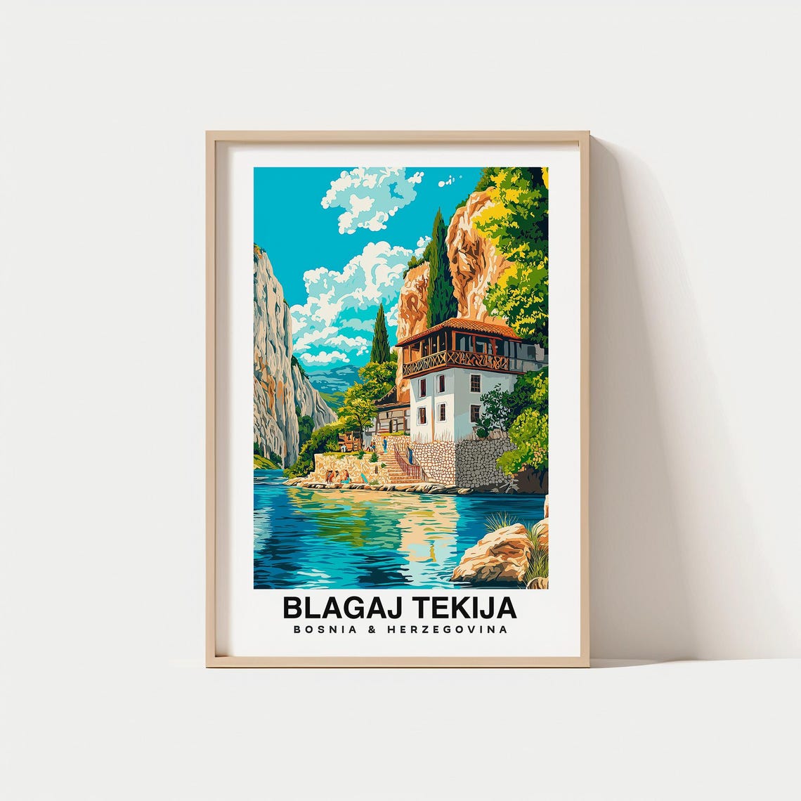 Blagaj Tekija Travel Print Wall Art Blagaj Bosnia And Herzegovina City Print Blagaj Tekija Travel Gift Blagaj Tekija Poster Wall Art