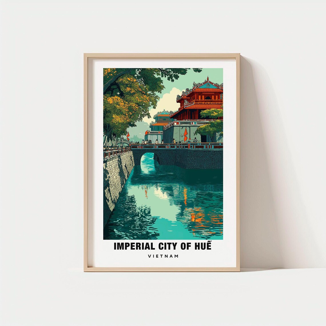 Imperial City of Hue Vietnam Citadel Gate Canal Bridge Poster