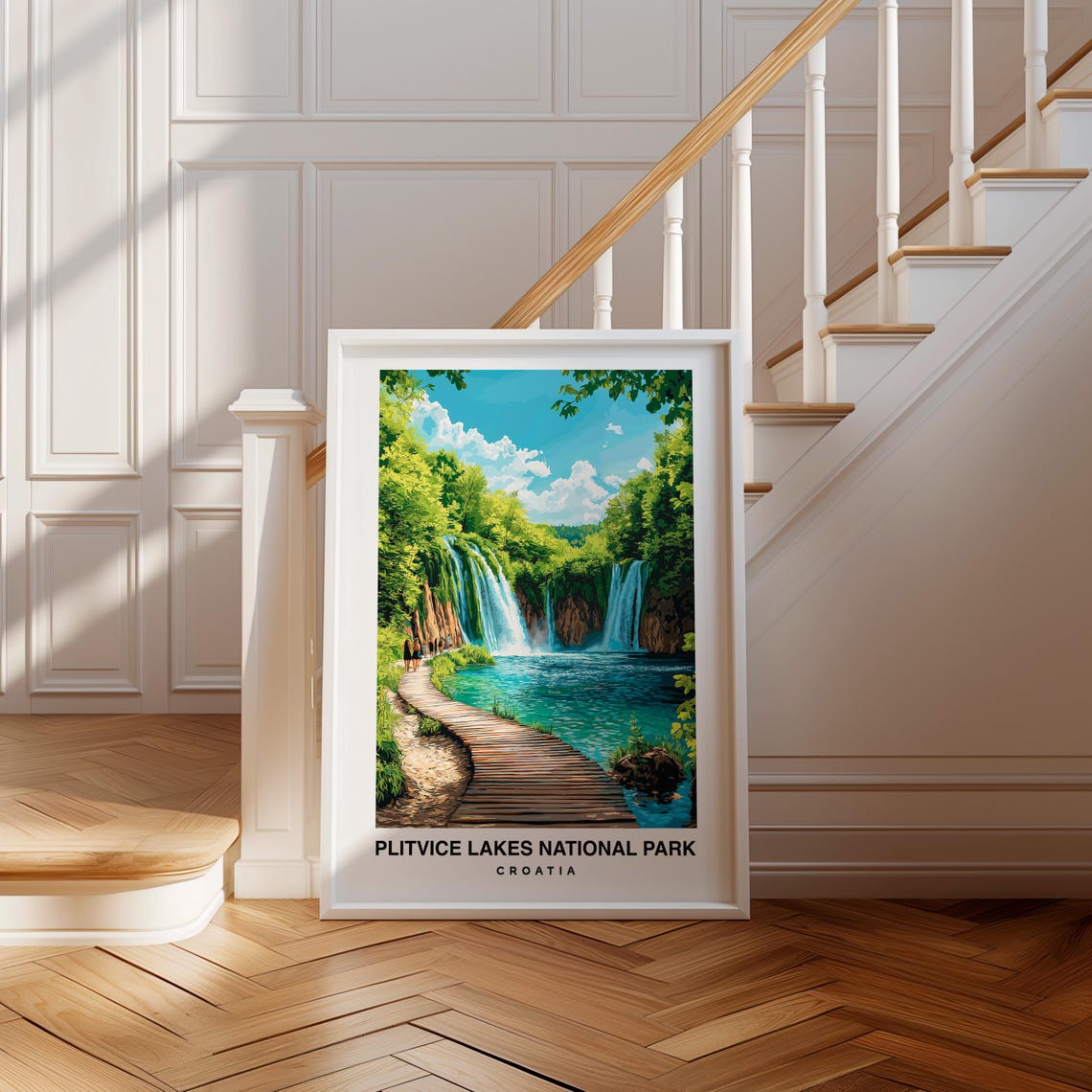 Plitvice Lakes National Park Croatia Travel Print Wall Art Croatia Print Croatia Travel Art National Park Poster
