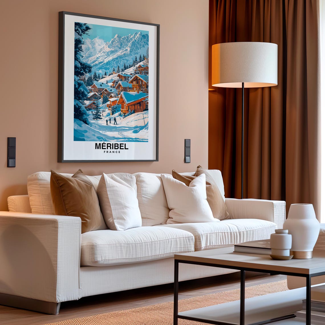 Meribel Travel Print Meribel Ski Poster France Ski Poster Meribel Ski Resort Print French Culture Meribel Poster Art - Image 4