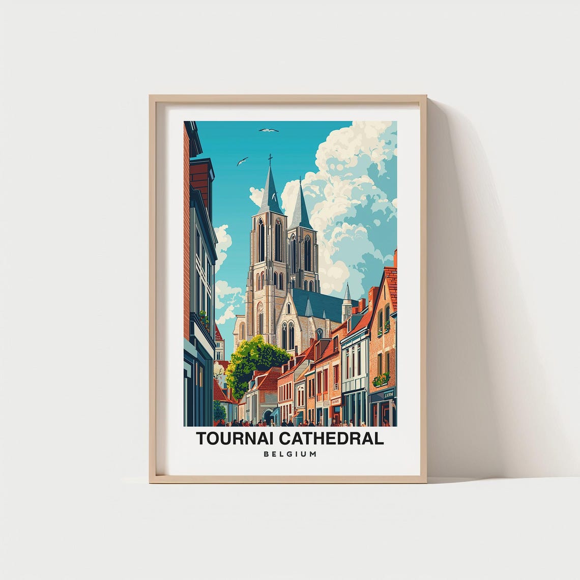 Tournai Cathedral Travel Print Wall Art Tournai Belgium City Print Tournai Cathedral Travel Gift Tournai Cathedral Poster Travel Gift
