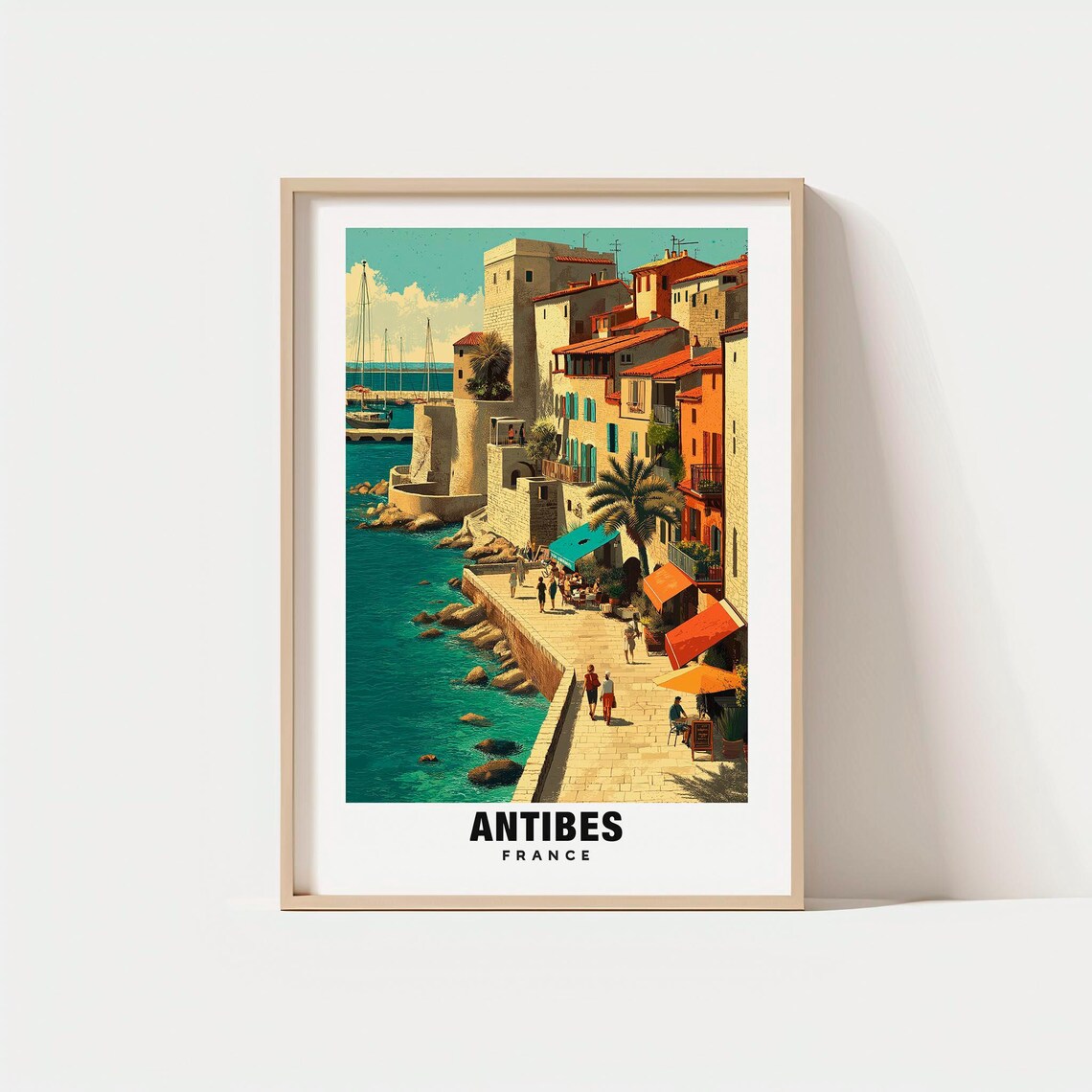 Antibes France Coastal Old Town Ramparts Harbor Marina Poster