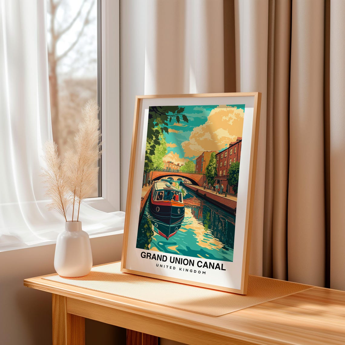 Grand Union Canal Print England Poster Travel Wall Art Canal Print Uk Poster Waterway Art Scenic Print Europe Travel Decor - Image 3