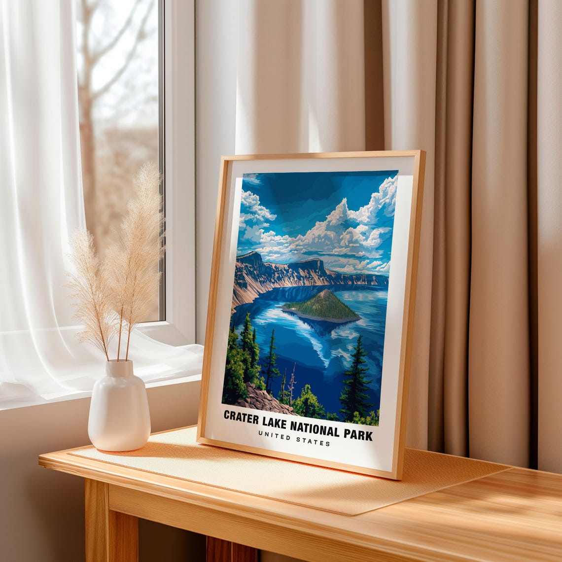 Crater Lake Print Oregon Poster Crater Lake Views Crater Lake Landmarks Crater Lake City Oregon Charm Crater Lake Beauty Crater Lake - Image 3