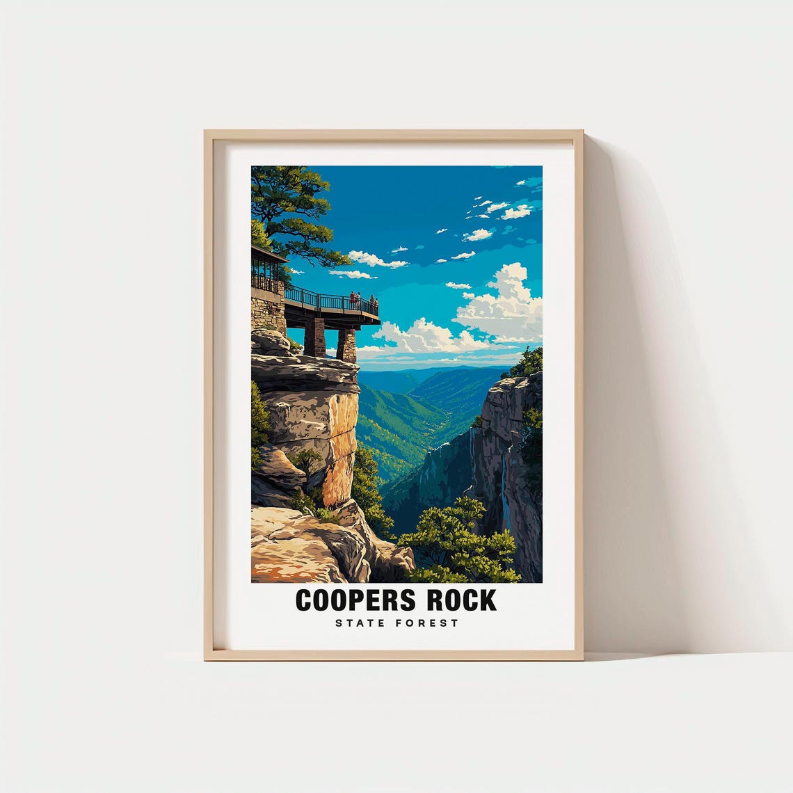 Coopers Rock State Forest Cliff Overlook Valley View Travel Poster